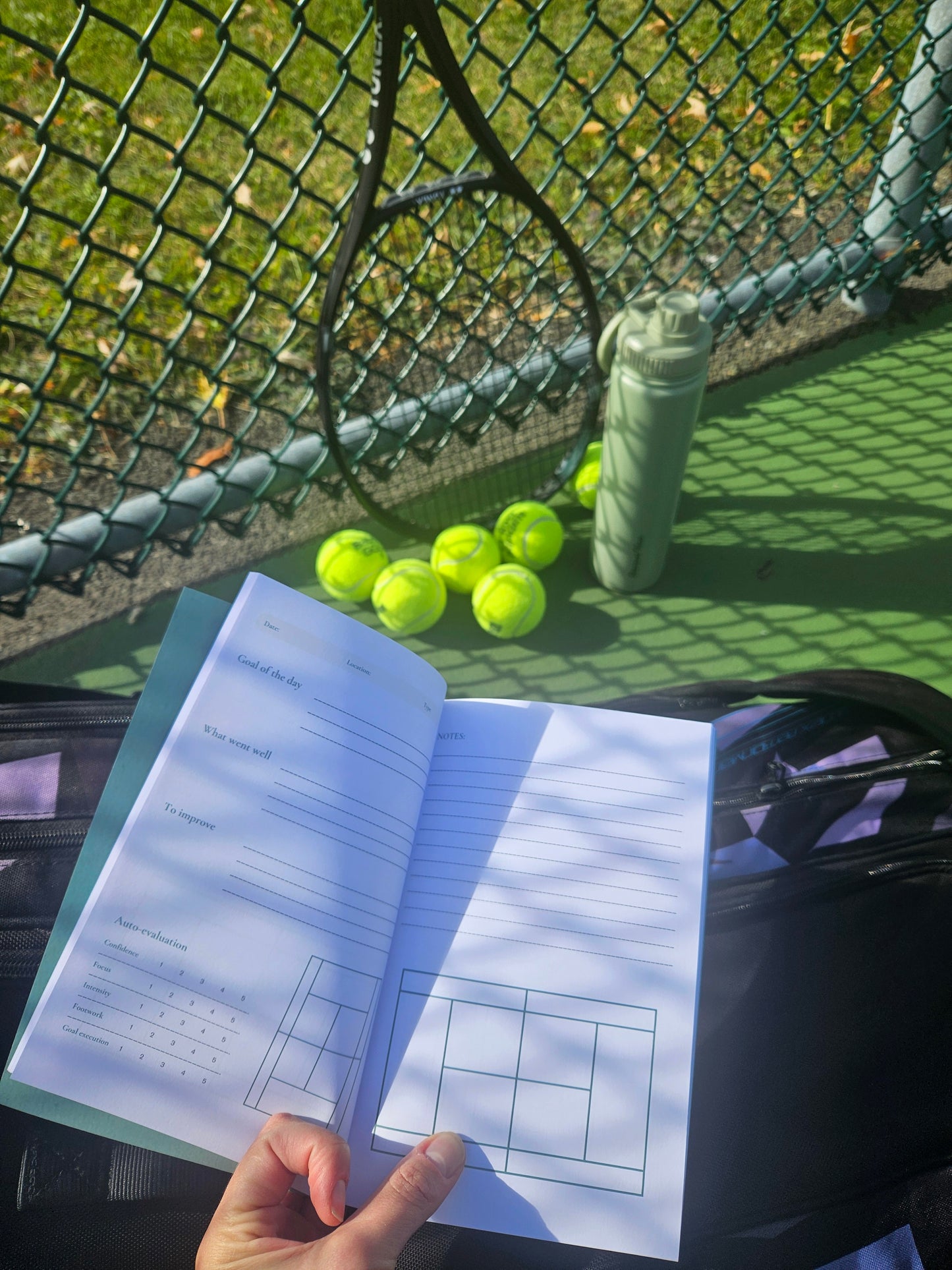 Racquet View Starter Kit — phone mount + 2-in-1 bottle + training journal