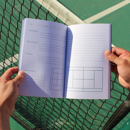 Racquet View Tennis Progress Journal - soft-touch cover sport-inspired design