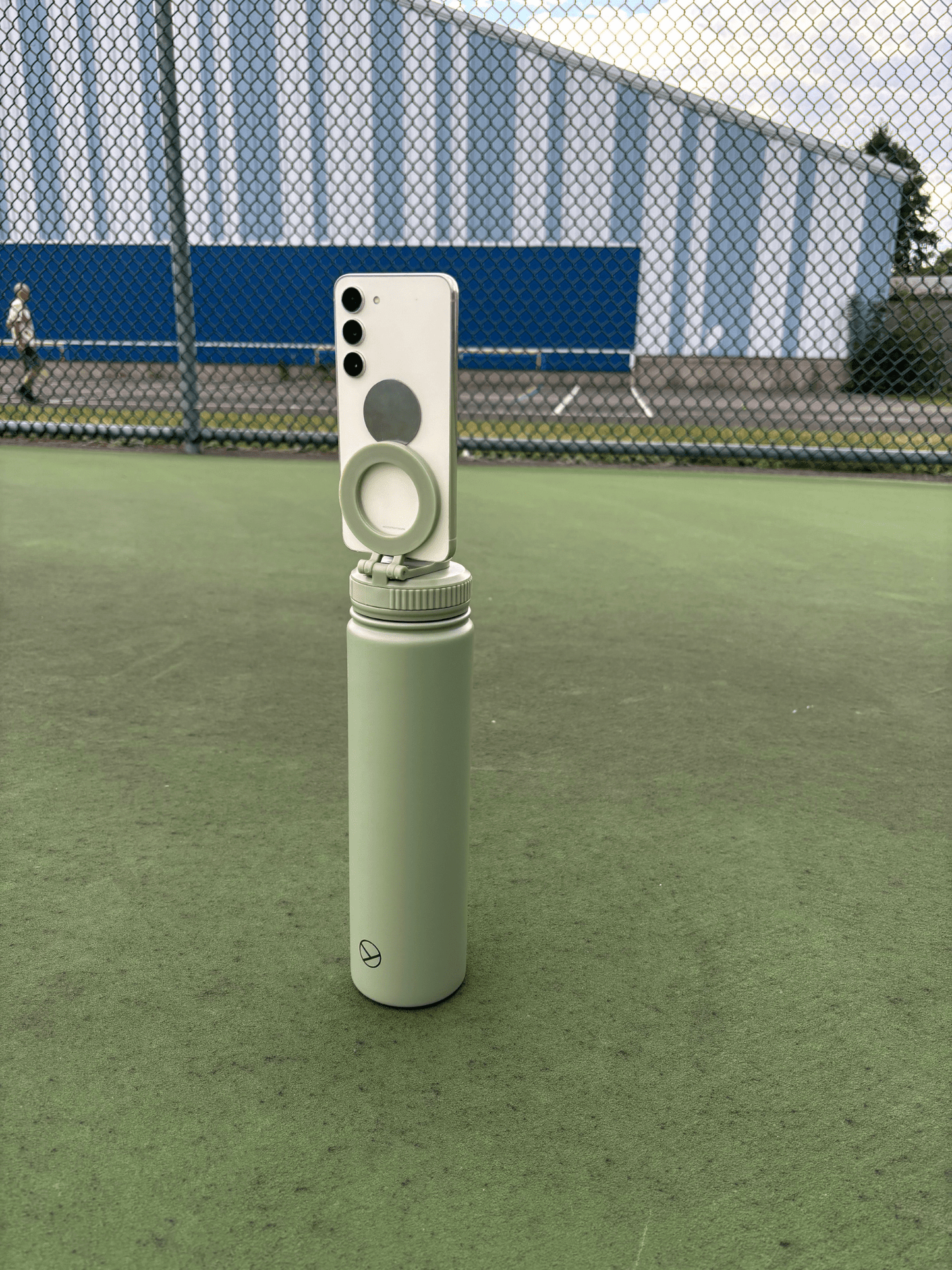 Phone Holder Water Bottle - Racquet View