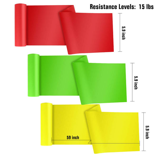 HAIBEI Resistance Bands Elastic Exercise Bands 3 Pack Physical Therapy Tension Band Recovery Band Workout Strength Training Bands for Women, Yoga, Arms,Upper Body and Shoulders (Red Yellow Green) 🍁 All In One Marketplace Canada