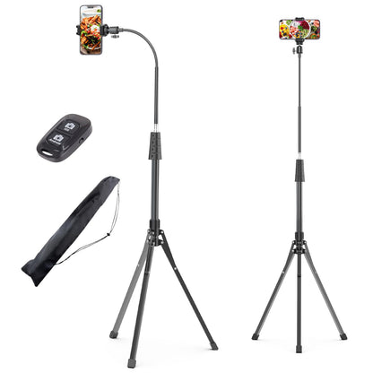 UBeesize 92" Phone Tripod with Gooseneck & Remote