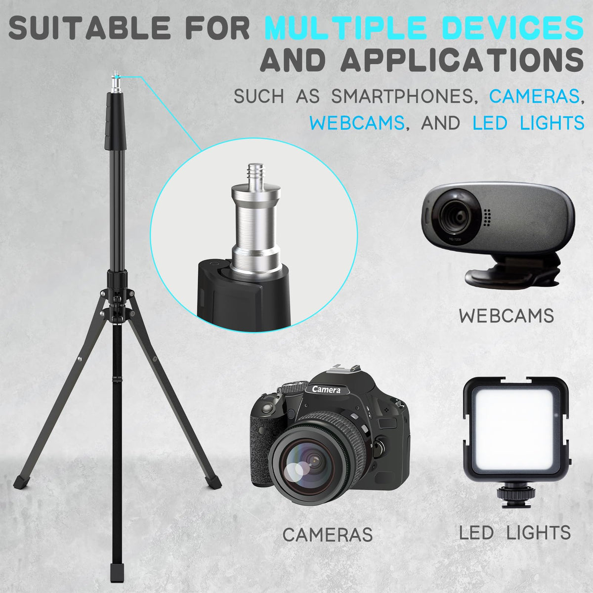 UBeesize 92" Phone Tripod with Gooseneck & Remote