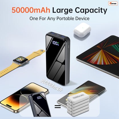 COPINK 50,000mAh Power Bank with Built-In Cables