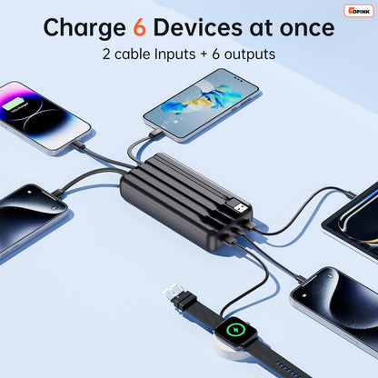 COPINK 50,000mAh Power Bank with Built-In Cables