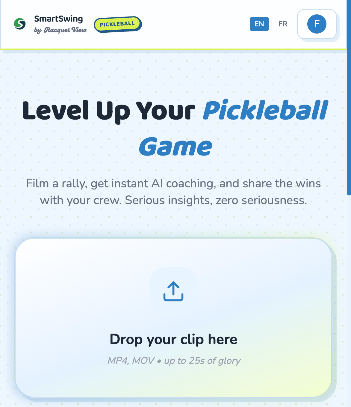 Pickleball video analysis Racquet View